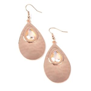 Paparazzi Gold Dangle Earrings with Crystal Accent  Tranquil Trove Fashion Jewel